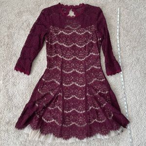 Burgundy lace dress